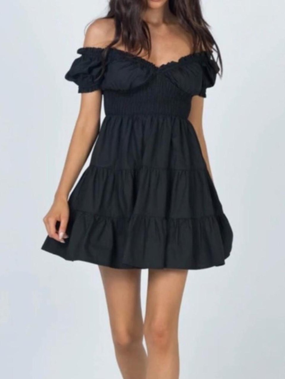Princess Polly Black Ruched Waist Dress